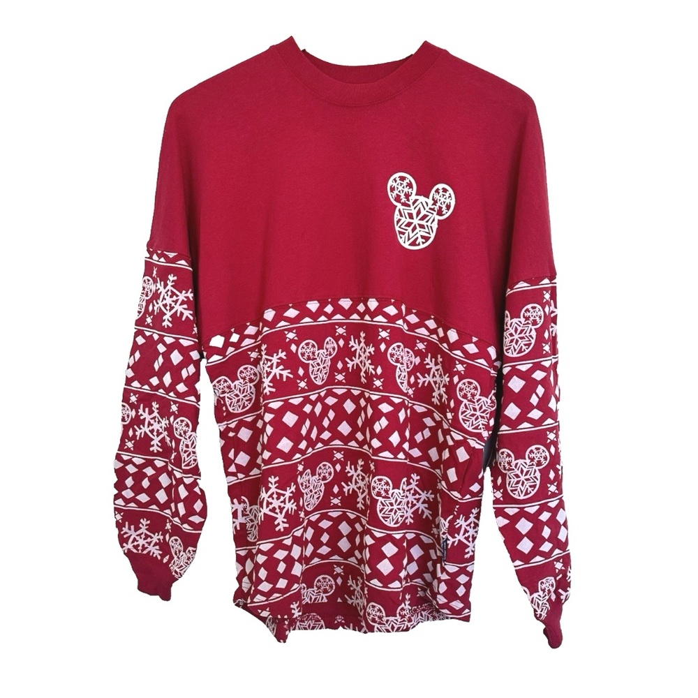 NEW Disney Christmas 2020 Merry & Bright Mickey Red White Spirit Jersey -XS-READ